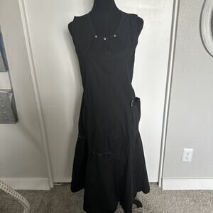 RONI RABL Lagenlook Midi Dress Artsy Cotton Black Small